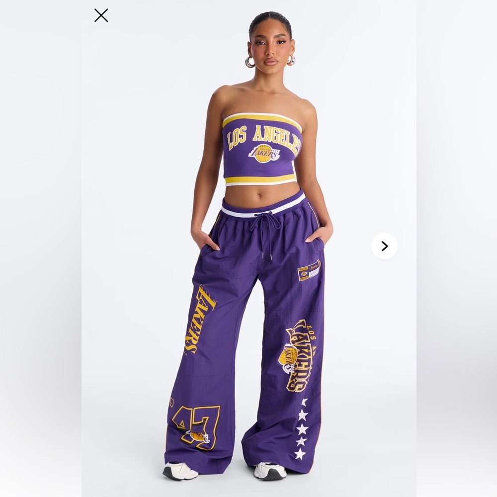 NBA LA Lakers Patchwork Cargo Wide Leg Pant Ultra Game